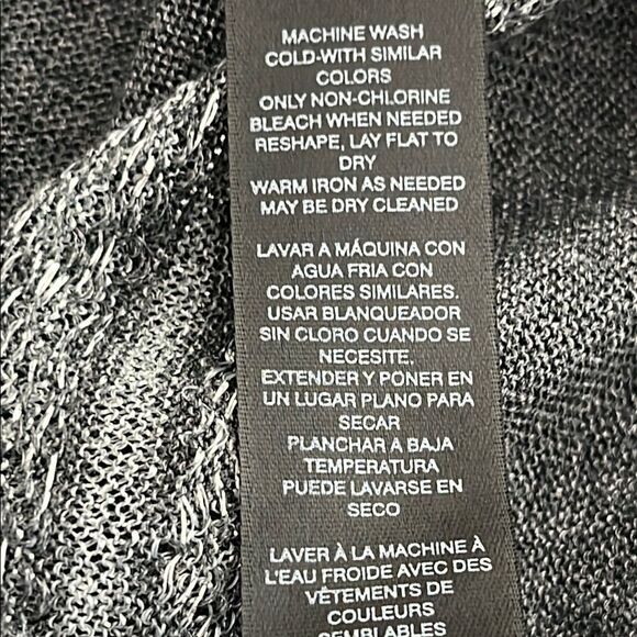 White House Black Market Gray Fringe Sweater Rhinestone & Metallic Accents NWOT - Picture 10 of 11